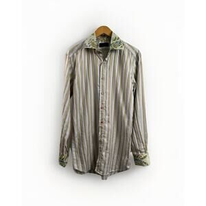 Etro Milano Men’s Button Down Long Sleeve Paisley Shirt Size 43 XL